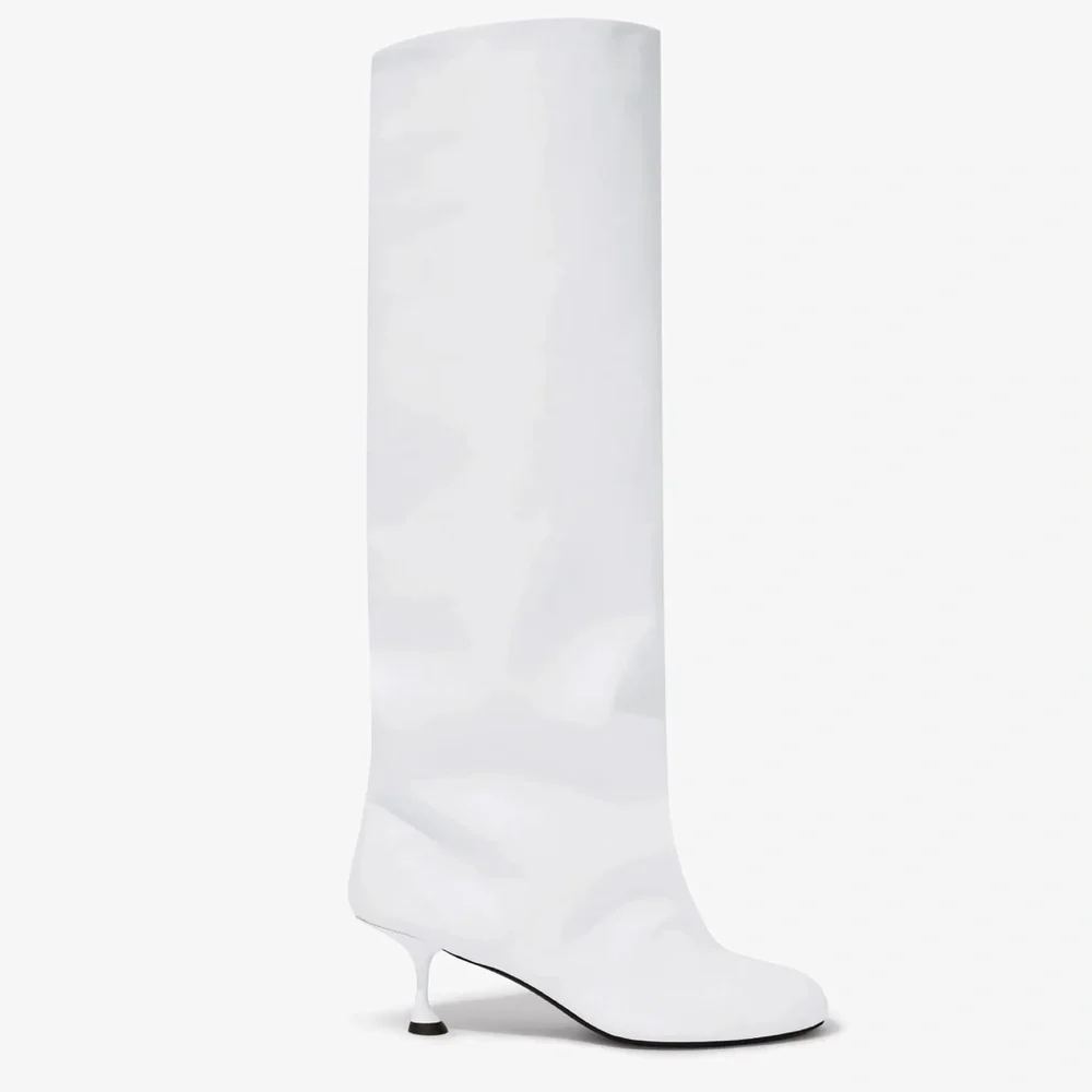 Proenza Shouler tee knee high boots baggy white nappa leather size 9 runway - Picture 4 of 16